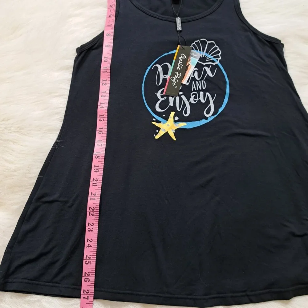 Charlie Paige NEW Relax Beachy Bamboo Tank Top Size Small - Picture 9 of 9